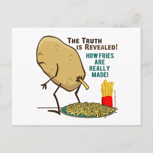 How Fries Are Really Made Humorous Postcard