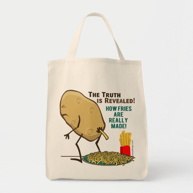 How Fries Are Really Made Potato Tote Bag (Front)