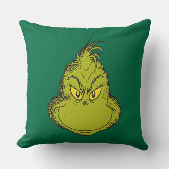 How Grinch Stole Christmas Classic Grinch Throw Pillow (Front)