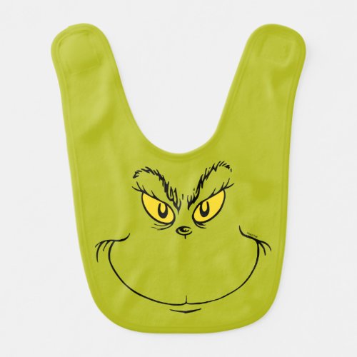 How Grinch Stole Christmas Face Baby Bib