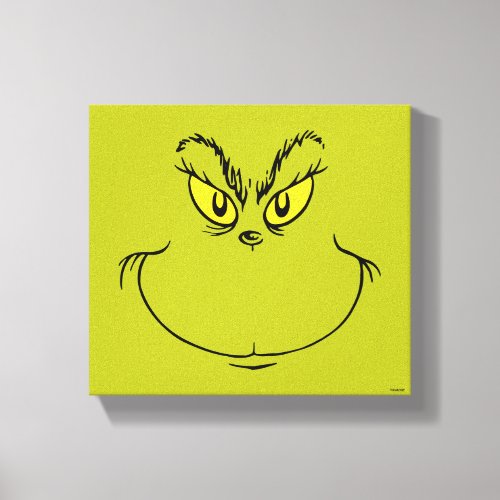 How Grinch Stole Christmas Face Canvas Print