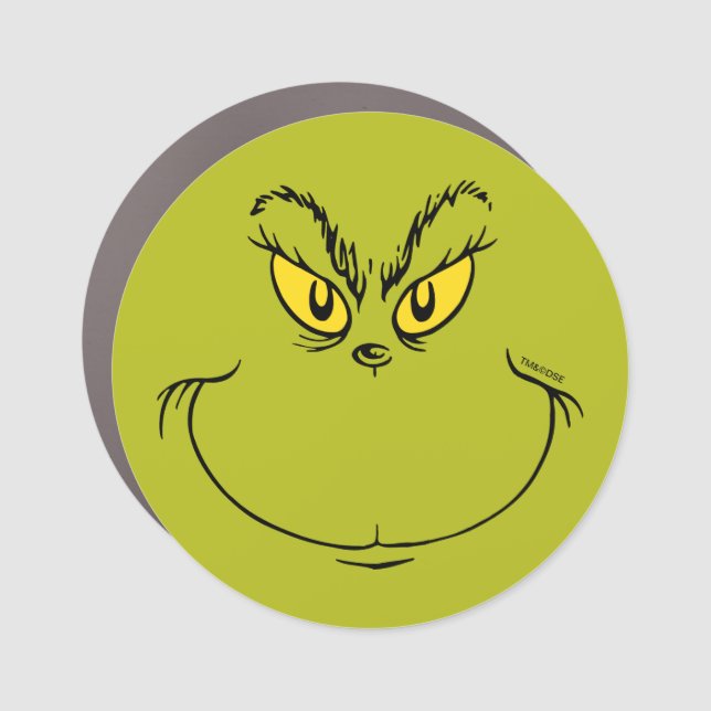 How Grinch Stole Christmas Face Car Magnet (Front)
