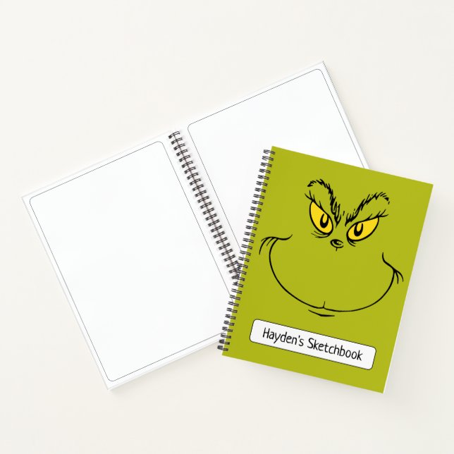 How Grinch Stole Christmas Face Drawing Notebook (Inside)
