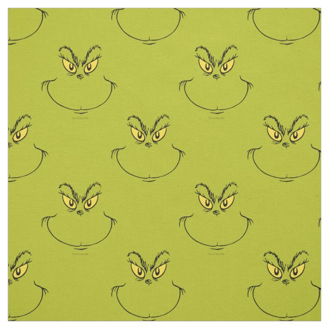 How Grinch Stole Christmas Face Fabric (Swatch)
