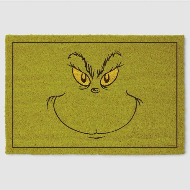 How Grinch Stole Christmas Face Fiber Doormat (Front)