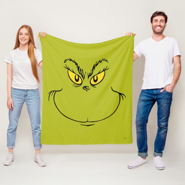 How Grinch Stole Christmas Face Fleece Blanket (In Situ)