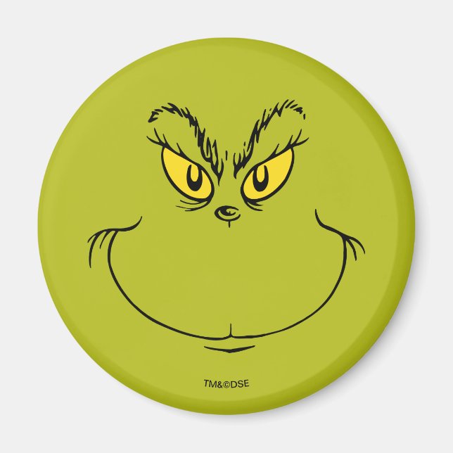 How Grinch Stole Christmas Face Magnet (Front)