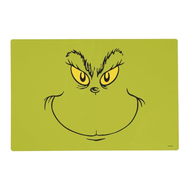 How Grinch Stole Christmas Face Placemat (Front)