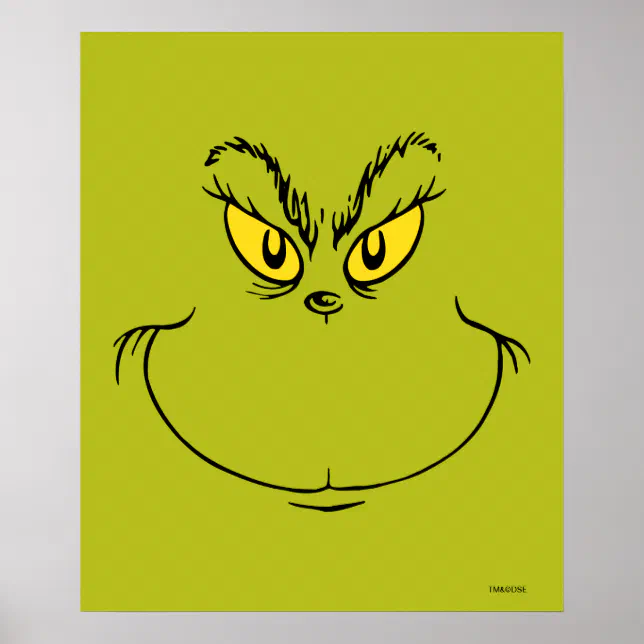 How Grinch Stole Christmas Face Poster Zazzle