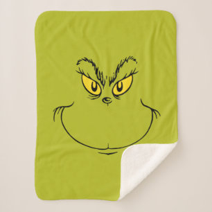 How Grinch Stole Christmas Face Sherpa Blanket