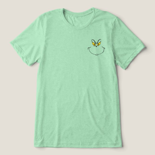 How Grinch Stole Christmas Face T-Shirt Tri-Blend Shirt (Design Front)