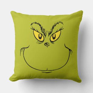 How Grinch Stole Christmas Face Throw Pillow