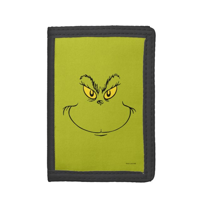 How Grinch Stole Christmas Face Tri-fold Wallet (Front Vertical)
