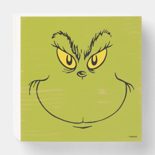 How Grinch Stole Christmas Face Wooden Box Sign