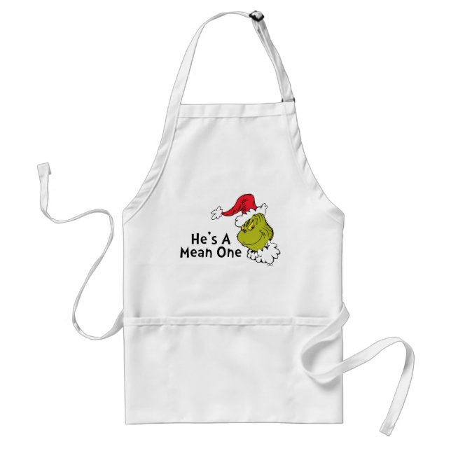 How Grinch Stole Christmas | He's A Mean One Adult Apron (Front)