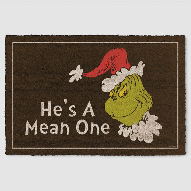 How Grinch Stole Christmas | He's A Mean One Fiber Doormat (Front)