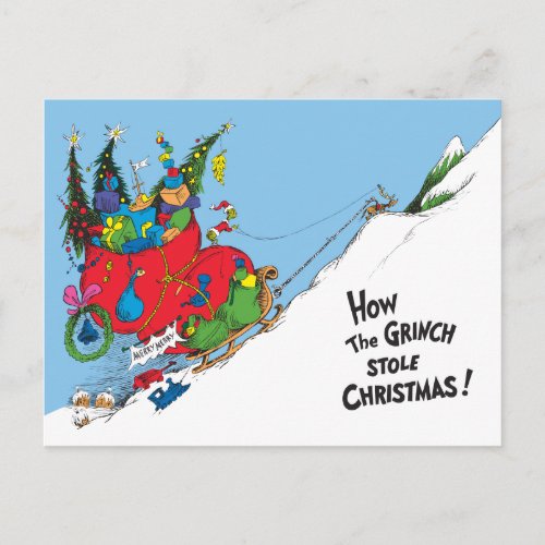 How Grinch Stole Christmas Holiday Postcard
