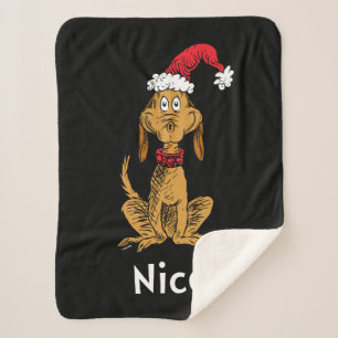 How Grinch Stole Christmas   Max is Nice Sherpa Blanket