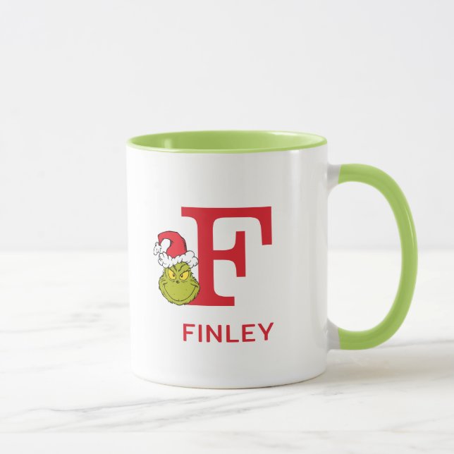 How Grinch Stole Christmas | Name & Monogram F Mug (Right)