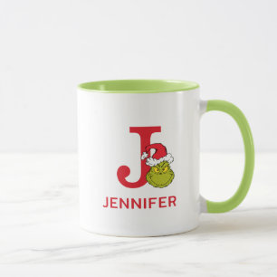 How Grinch Stole Christmas Name & Monogram J Mug
