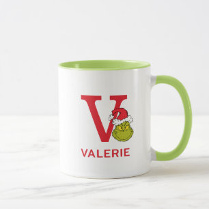 How Grinch Stole Christmas   Name & Monogram V Mug