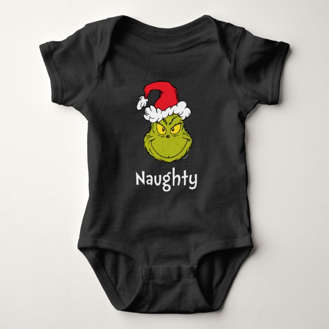 How Grinch Stole Christmas | Naughty Grinch Baby Bodysuit (Front)