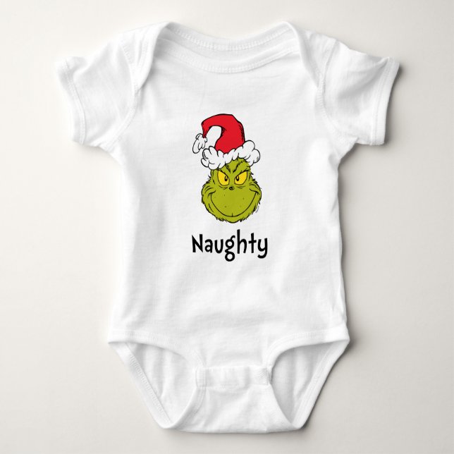 How Grinch Stole Christmas | Naughty Grinch Baby Bodysuit (Front)