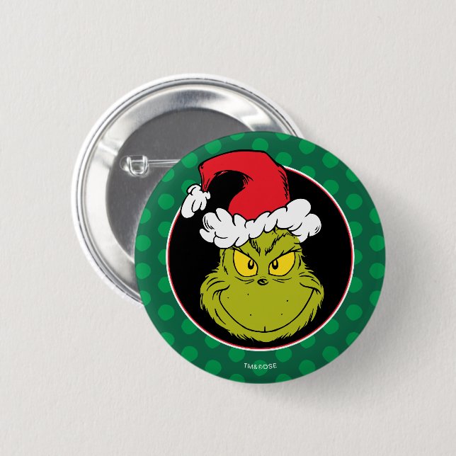 How Grinch Stole Christmas | Naughty Grinch Button (Front & Back)
