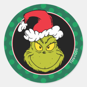 How Grinch Stole Christmas   Naughty Grinch Classic Round Sticker