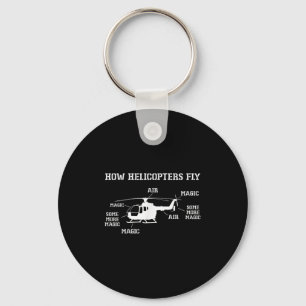How Helicopters Fly Funny Helicopter Pilot Keychain
