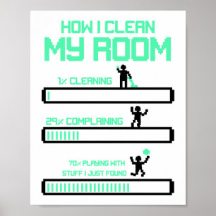 How I Clean My Room Cleaning Housekeeping Poster