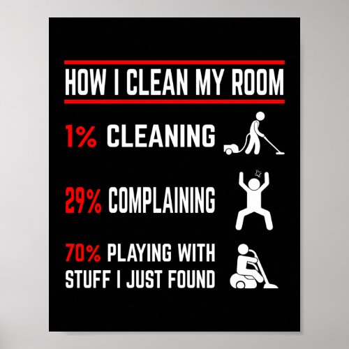 How I Clean My Room Cleaning Housekeeping Poster