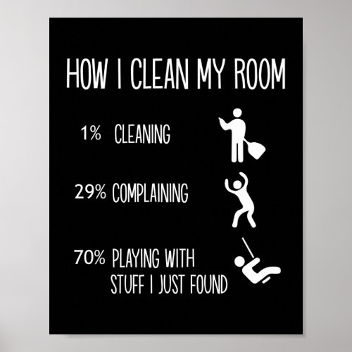 How I Clean My Room Cleaning Housekeeping Poster