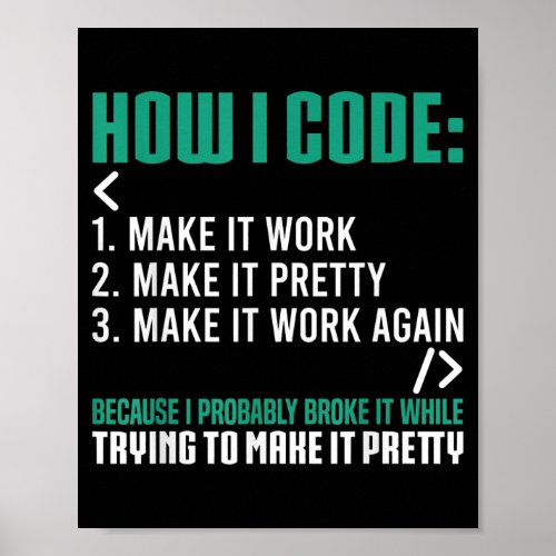 How I Code Developer Coding Programmer For Poster