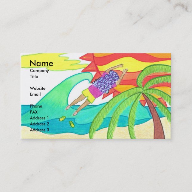 How I Lost My Flip Flops Business Card Template (Front)