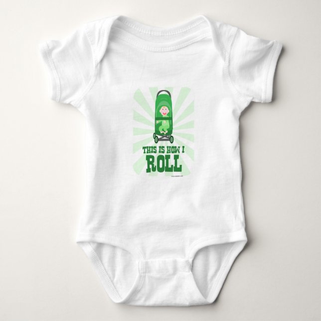 How I Roll Baby Baby Bodysuit (Front)