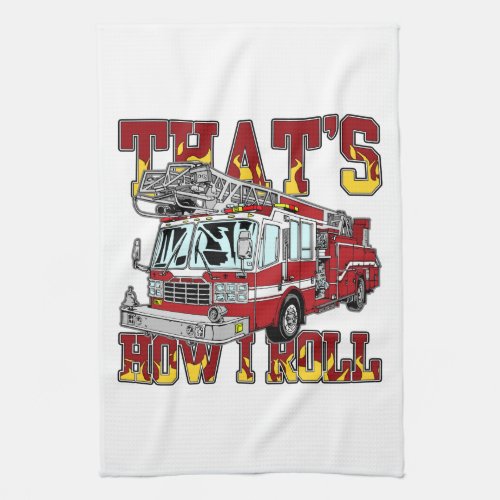 How I Roll Fire Truck Towel