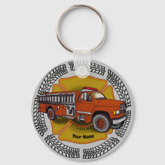 How I Roll Firetruck firefighter keychains