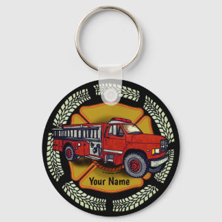 How I Roll Firetruck firefighter keychains