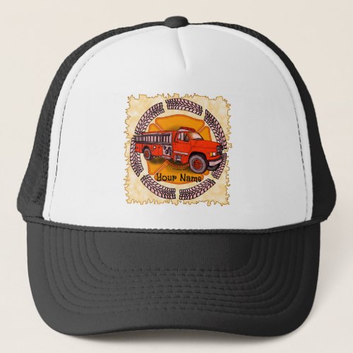 How I Roll Firetruck Trucker Hat