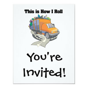 garbage truck invitations zazzle
