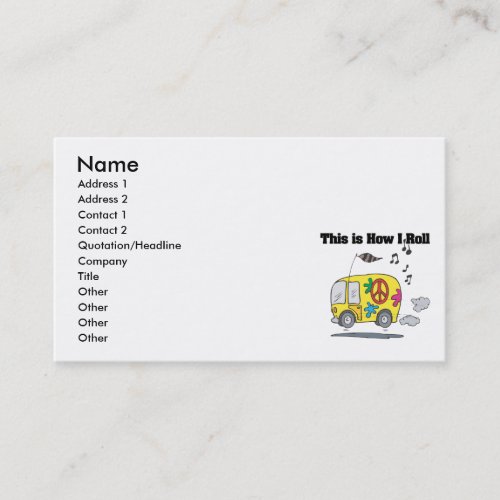 How I Roll (Hippie Van) Business Card Templates