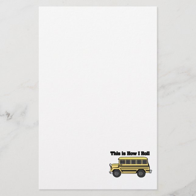 How I Roll (School Bus) Stationery (Front)