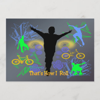 How I Roll (Tween Boys) Invitation