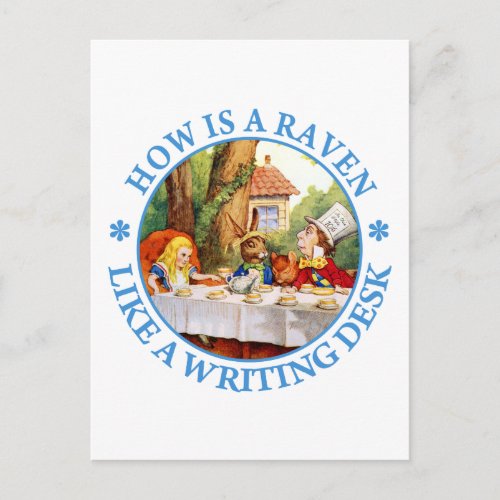 How Is A Raven Like A Writing Desk Postcard