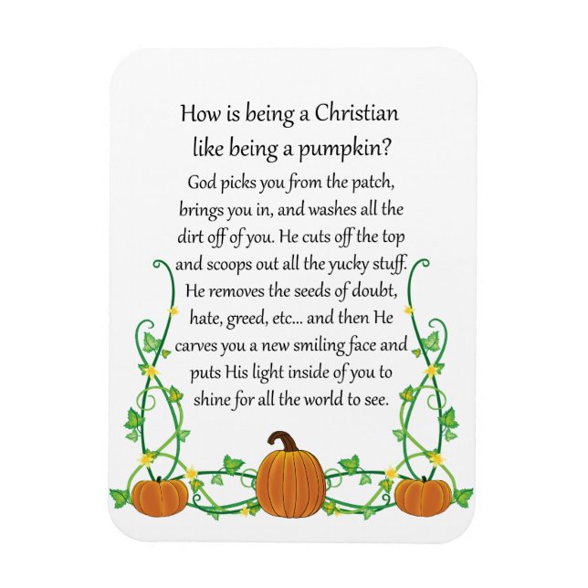 How is Being a Christian Like Being a Pumpkin Magnet (Vertical)