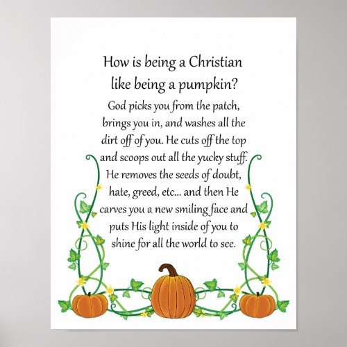 How is being a Christian like being a Pumpkin Poster