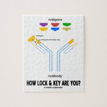 How Lock And Key Are You? (antigen Antibody) Jigsaw Puzzle by wordsunwords at Zazzle