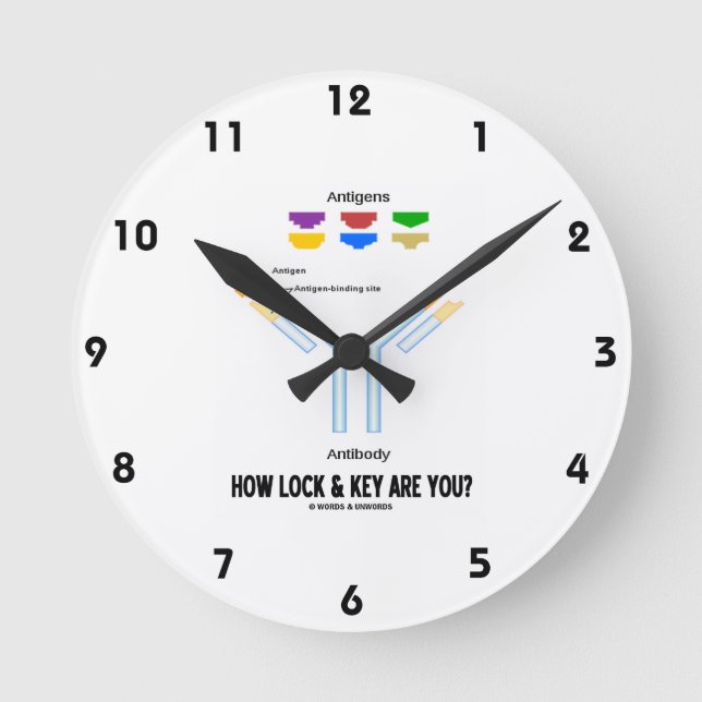 How Lock And Key Are You? Antigen Antibody Round Clock (Front)