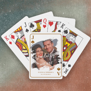 How Lucky We Are Couple Custom Photo Poker Cards